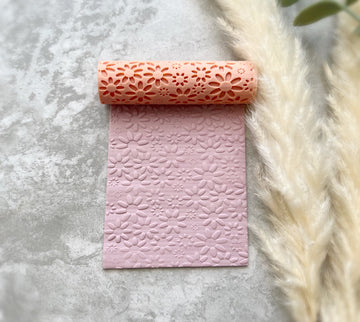 Daisy Print Texture Roller |  Polymer Clay Roller | Clay Roller